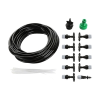 10M/32.8FT DIY Misting Irrigation Kit mit Schlauchdüsen Schnellkupplungen Selbstbewässerungssystem Verteilerschläuche für Pflanzen Gewächshaus Terrasse Rasen Blumenbeete