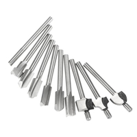 10PCS 1/8 "HSS Schaftholzverarbeitung Mini-Fräser-Spitzen Set 3.2mm Wood Cutter Fräsen Bit für Drehwerkzeug Wood Plastic Entgrat- Fräsen