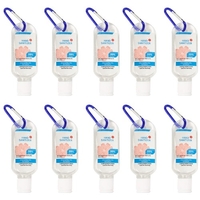 10PCS 55ml Tragbares Händedesinfektionsmittel mit Ring 99% wirksame B-Acteria-Eliminierung Dauerhafte B-Acteriastase schützt und schützt Ethanol 70-75%