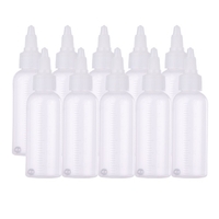 10pcs 65ml Airbrush Paint Aufbewahrungsflasche Gläser Plastik Squeeze Flasche mit Scale Line für Airbrush Art & Craft Paint Liquids Lotion