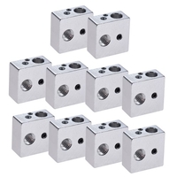 10pcs Aluminium Heizblock All-Metall 20 * 20 * 10mm für MK7 MK8 Extruder RepRap Prusa i3 DIY 3D Drucker Hot End