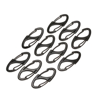 10PCS Mini-Legierung S-Biner Klemmen Feder umklammert Haken aus Metall EDC-Schlüsselanhänger Haken