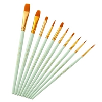 10pcs Professionelle Künstler Pinsel Set Nylon Haar Zarte Holzgriff Pinsel Künstlerbedarf Geschenk für Kinder Erwachsene Anfänger für Acrylöl Aquarell Gouache Nagel Körper Gesicht Miniatur Detail Felsmalerei