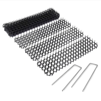 10Pcs Repellent Mats + 10Pcs U-Form Nägel Garden Prickle Strip Dig Stop Katzenhund Repellent Abschreckungsmatte Spike Garden Supplies