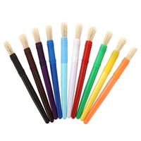 10pcs Runde Spitze Bunte Pinsel Set Schweineborsten Haar Mollig Kunststoffgriff Pinsel Leicht zu Reinigen Künstlerbedarf Geschenk für Kinder Erwachsene Zeichnung Malerei