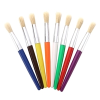 10pcs Runde Spitze Bunte Pinsel Set Schweineborsten Haar Mollig Kunststoffgriff Pinsel Leicht zu Reinigen Künstlerbedarf Geschenk für Kinder Erwachsene Zeichnung Malerei