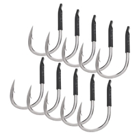 10Pcs verdickter flacher Körper scharfer mit Widerhaken versehener Angelhaken