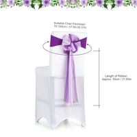 10PCS Wedding Banquet Dekorationen Handgemachte Bogen-elastisches Spandex Organza-Stuhl-Abdeckung Schärpen Bögen Events Supplies-Partei-Dekoration-Stuhl-Schärpe