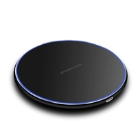 10W Intelligentes QI-Wireless-Ladegerät Metall Einfaches kreisförmiges Tischtelefon Schnellladegerät
