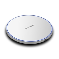 10W Intelligentes QI-Wireless-Ladegerät Metall Einfaches kreisförmiges Tischtelefon Schnellladegerät