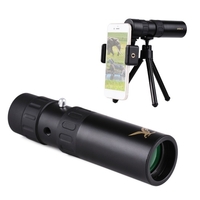 10X-300X Mini-Monokular-Teleskop BAK4 Prisms Life Wasserdicht mit Telefonhalter Mini-Stativ-Tragetasche zum Beobachten von Landschaften mit Wildtierkonzerten