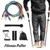 11 Stück Fitness Puller Set Verbesserter Widerstandsgürtel Multifunktionale Übungselastikschläuche für das Training im Fitnessstudio Bodybuilding Sport Workout