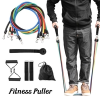 11 Stück Fitness Puller Set Verbesserter Widerstandsgürtel Multifunktionale Übungselastikschläuche für das Training im Fitnessstudio Bodybuilding Sport Workout