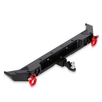 1/10 RC Crawler Car Metall Heckstoßstange mit D-Ringen Anhängerkupplungsschäkel und 2-LED-Leuchten Kompatibel mit Axial SCX10 I II III 90046 90047 AXI03007