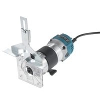 110V 800W Trimmfräser 30000r / min mit transparenter Basiskantenführung Holzlaminat Elektrischer Trimmer Kompakter Palmenfräser Kabelgebunden für Holzbearbeitung Schlitzkerben / Aluminiumblau