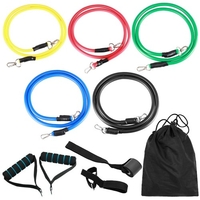 11pcs Fitness Resistance Bands Set Workout Übungsrohrbänder mit Türanker Knöchelriemen Gepolsterte Griffe Tragetaschen für Heimgym Travel