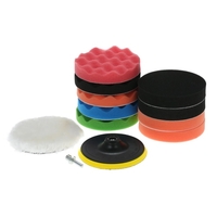 11PCS Nagelneue 3 "80mm / 4" 100mm / 5 "125mm / 6" 150mm / 7 "180mm Auto-Polier-Auflagen Wachsende Polieren-Auflage-Schwamm-Installationssatz-Satz für Auto-Poliermittel-Puffer-Waxer-Sander-Polieren-Wachsen-Dichtungs-Glasur einsch