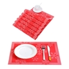 12 * 18 Zoll PVC Hitzebeständiges gewebtes Tischset Fleck-beständiges rutschfestes waschbares Speisetisch-Matten Tischsets für Weihnachten - Satz von 4 Kamel