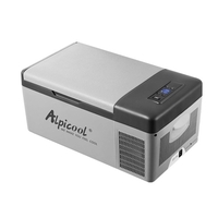 12 / 24V 15L Autokühlschrank Gefrierschrank Kühlbox Kühler Autokühlschrank Kompressor BT Connected App Control / 3 Stufen Spannungseinstellbar / LED-Digitalanzeige für Outdoor-Aktivitäten Picknick Camping