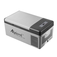 12 / 24V 15L Autokühlschrank Gefrierschrank Kühlbox Kühler Autokühlschrank Kompressor BT Connected App Control / 3 Stufen Spannungseinstellbar / LED-Digitalanzeige für Outdoor-Aktivitäten Picknick Camping