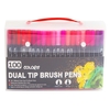 12 Farben Doppelspitze Pinselstifte Kunstmarker Set Pinsel und feine Spitzen Farbstifte für Kinder Erwachsene Künstler Zeichnen Skizzieren Ausmalen Kalligraphie Handbeschriftung Journaling Planner Art Projects