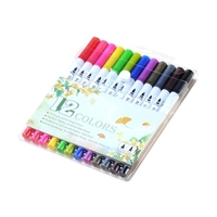 12 Farben Dual Tips Brush Pens Art Marker Pinsel und Fine Point Farbstift für Kinder Erwachsene Künstler Zeichnen Malbücher Kalligraphie Schreiben Journal Planer Hand Lettering