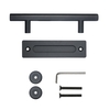 12 "Schiebetürgriff für schwere Beanspruchung Zug- und Spültürgriff-Hardware-Set Griffmulden für runde Zugstange Schiebetürgriff für hohe Qualität für Schiebetürscheunentor