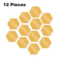 12 Stück abnehmbare Acrylspiegel Einstellung Wandaufkleber Aufkleber