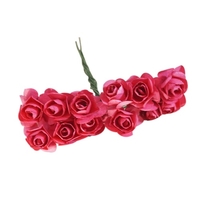 12 Stücke / Bündel 2, 5mm Künstliche Papierblumen für Hochzeit Auto Gefälschte Rosen Verwendet