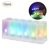 12 STÜCKE flammenlose Kerzen Realistische LED kabellose Teelichtkerzen 6 Farben wechselnde Kerzen