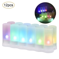12 STÜCKE flammenlose Kerzen Realistische LED kabellose Teelichtkerzen 6 Farben wechselnde Kerzen