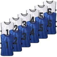 12 STÜCKE Kinder Fußball Pinnies 2 Farben Schnell trocknende Fußballtrikots Jugendsport Scrimmage Basketball Team Training Nummerierte Lätzchen Übungssportweste