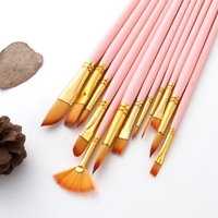 12 stücke Pinsel Set Kit Mehrere Medien Pinsel mit Nylonhaar für Künstler Acryl Aquarelle Gouache Aquarell Ölgemälde für Große Kunst Zeichnung Liefert