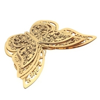 12 teile / satz 3D Schmetterling Wandaufkleber Removable Wandaufkleber DIY Kunst Wandtattoos Dekor mit Kleber für Schlafzimmer Hochzeit - Gold