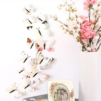 12-teilige Wandaufkleber Doppelschichtiger Wandaufkleber aus PVC-Schmetterlingsform