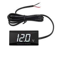 12 V Digital Led-anzeigetafel Meter Voltmeter Auto Motorrad Spannung Volt Manometer Panel Meter für Fahrzeug Automotive (weiß)