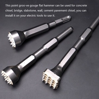 12 Zähne lange Sechskantlegierung Point Groove Gouge Flachbeton Meißelfliesen Repasting Tool Elektrische Hammer Bits Brücke / Slabstone / Wand / Zement Pflaster Meißel Bits