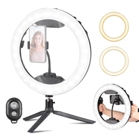 12 Zoll Handheld Ring Licht LED Video Licht mit Desktop Stativ + Kugelkopf Adapter + Flexible Telefon Halter