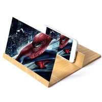 12 Zoll original Holzmaserung Handy Bildschirmverstärker 3D Handy Video HD faul Desktop Klapphalterung Lupe Old Style 12 Zoll Holzmaserung weiß