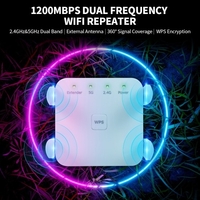 1200 Mbit / s 2, 4 G 5 G Zweifrequenz-WLAN-Repeater WLAN-Extender Wireless Signal Booster Weiß für den Heimgebrauch EU-Stecker