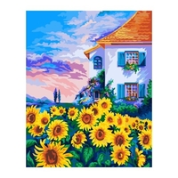 12*16 Zoll Sonnenblume DIY 5D Diamant Malerei Kit Vollbohrer Diamant Malerei Blumenmuster Acryl Strass Mosaik Malerei Handwerk Home Wall Decor Geschenk Rahmenlos