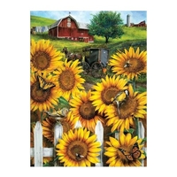 12*16 Zoll Sonnenblume DIY 5D Diamant Malerei Kit Vollbohrer Diamant Malerei Blumenmuster Acryl Strass Mosaik Malerei Handwerk Home Wall Decor Geschenk Rahmenlos