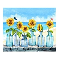 12*16 Zoll Sonnenblume DIY 5D Diamant Malerei Kit Vollbohrer Diamant Malerei Blumenmuster Acryl Strass Mosaik Malerei Handwerk Home Wall Decor Geschenk Rahmenlos