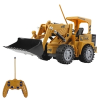 1/24 2, 4 GHz 5CH Fernbedienung Bulldozer RC Bau Engineering Fahrzeuge Pädagogisches Spielzeug für Kinder mit Licht Musik