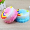12CM Squishy Brot mit Rainbow Party Home Decor Ozean Kuchen Cute Charm Super langsam steigende Kind Spielzeug Geschenk Fun Blue