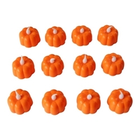 12er-Pack Halloween LED-Teelichtkerzen Kürbisförmiges Flammenloses Kerzenlicht Batteriebetrieben
