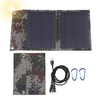 12W 12V Monokristallines faltbares Solarpanel mit zwei USB-Ausgängen Multi-Multi-Ladekabel-Adapter Typ C / Micro-USB-Anschluss Kompatibel mit Mobiltelefonen Tablets und mehr