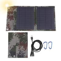 12W 12V Monokristallines faltbares Solarpanel mit zwei USB-Ausgängen Multi-Multi-Ladekabel-Adapter Typ C / Micro-USB-Anschluss Kompatibel mit Mobiltelefonen Tablets und mehr