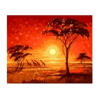 12x16 Zoll DIY Ölgemälde auf Leinwand Farbe von Number Kit Waldmuster für Erwachsene Kinder Anfänger Handwerk Home Wanddekoration Geschenk