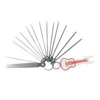 13 Größen Gitarrenmutterfeilen mit Bridge Pin Puller Remover Gitarrenwartung Reparatur-Toolkit für elektrische Akustikgitarren